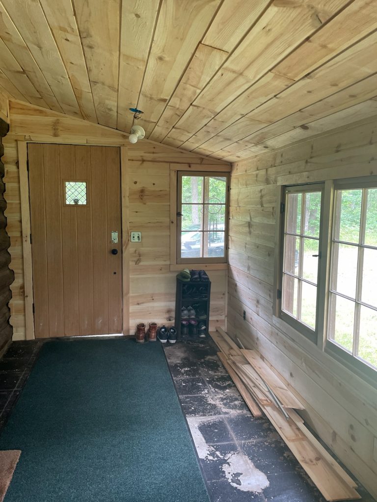 Custom paneling and trim in an old cabin